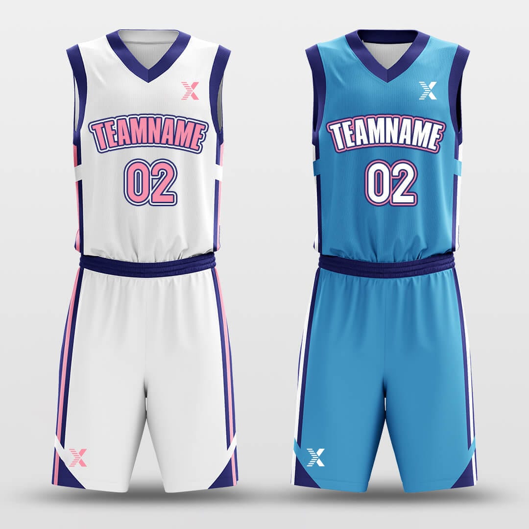 Cikers Sports Basketball Uniforms Bubble Gum - Customized Reversible Basketball Jersey Set Design