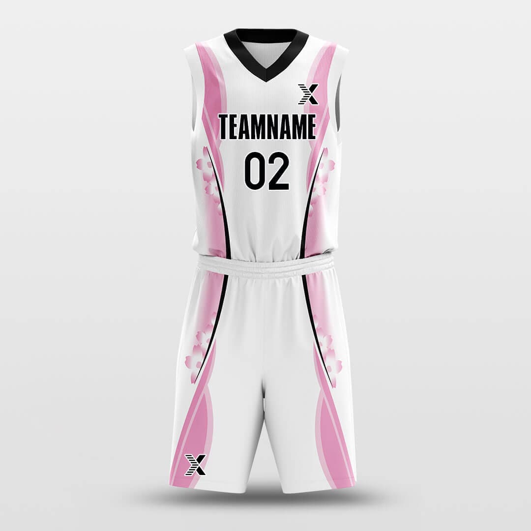 Cikers Sports Basketball Uniforms Cherry Blossom - Customized Basketball Jersey Set Sublimated