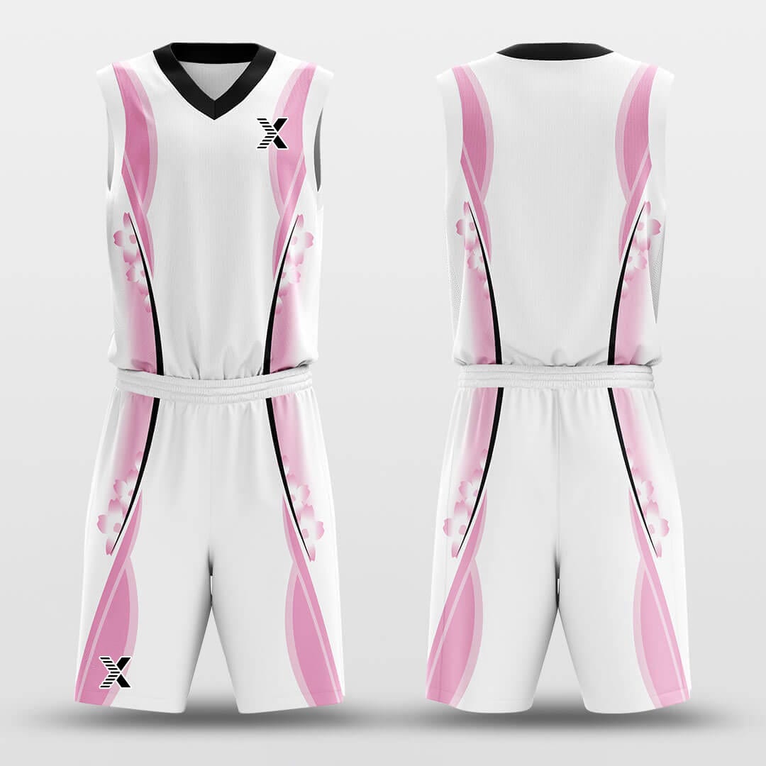 Cikers Sports Basketball Uniforms Cherry Blossom - Customized Basketball Jersey Set Sublimated