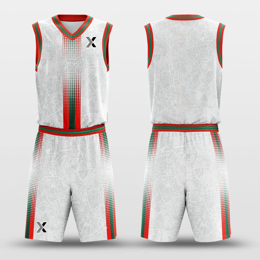 Cikers Sports Basketball Uniforms Christmas Map - Customized Basketball Jersey Set Design