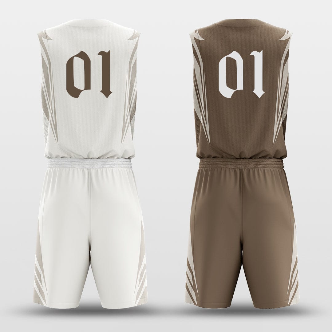 Cikers Sports Basketball Uniforms Coffee - Customized Reversible Sublimated Basketball Uniforms