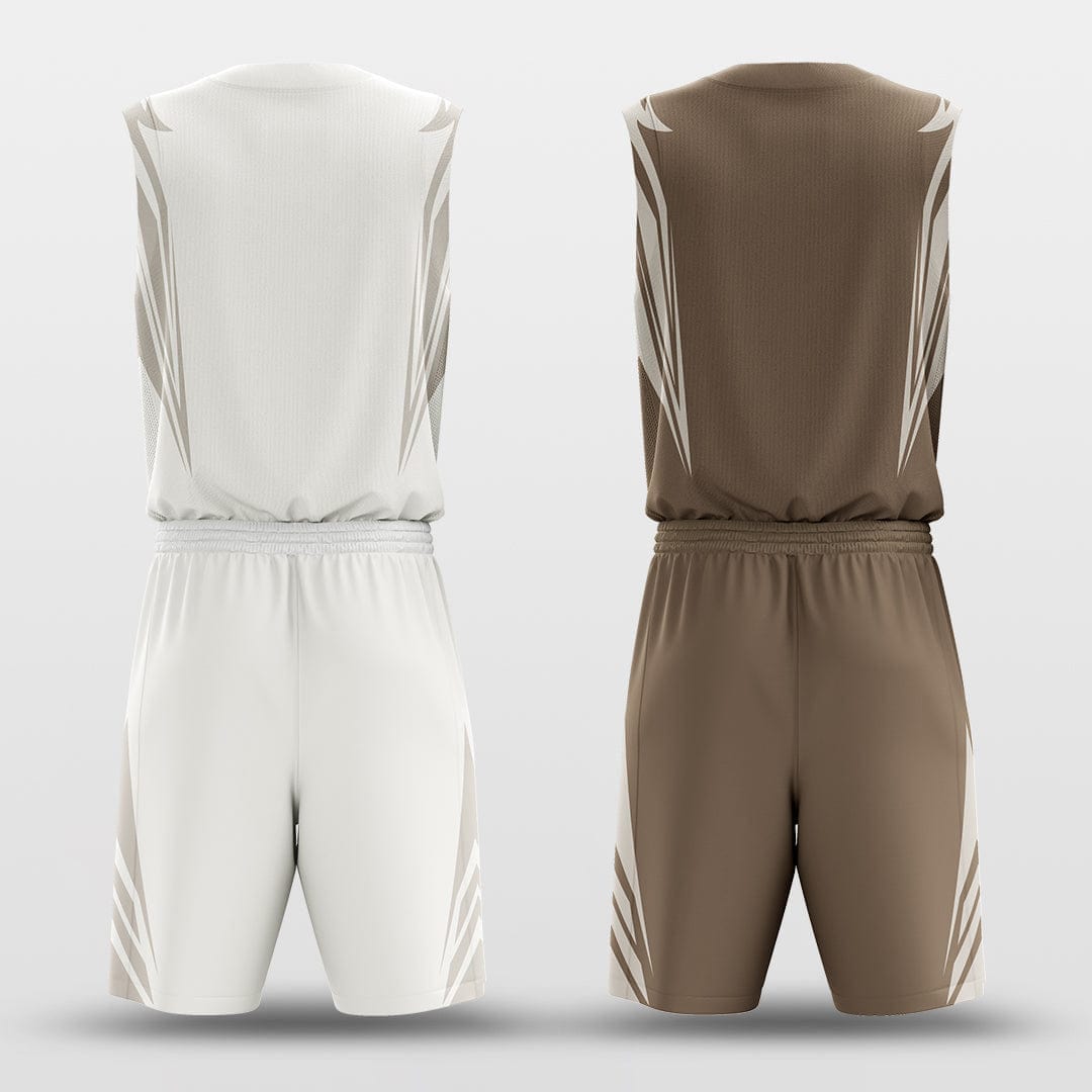 Cikers Sports Basketball Uniforms Coffee - Customized Reversible Sublimated Basketball Uniforms