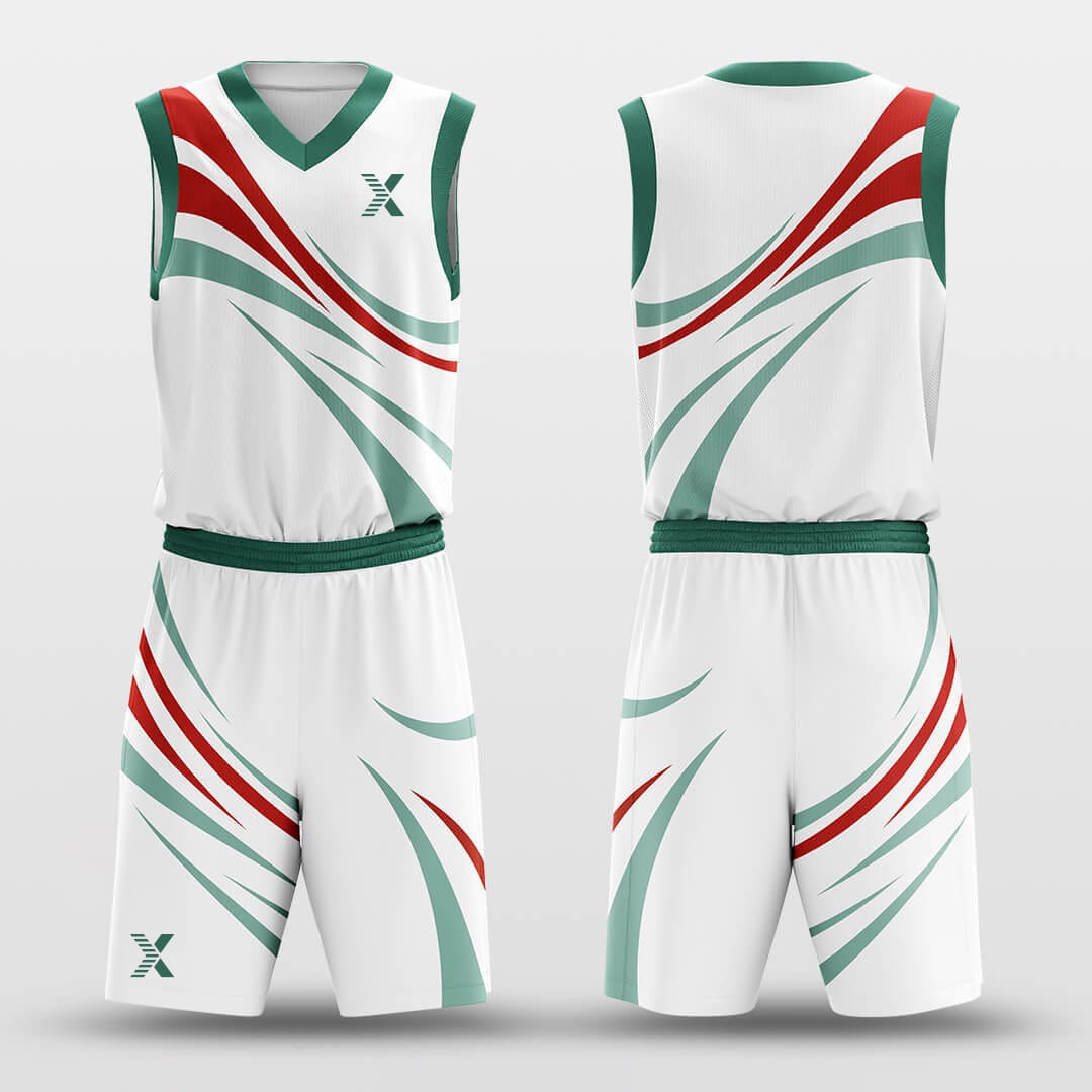 Cikers Sports Basketball Uniforms Coloured Ribbon - Customized Basketball Jersey Set Design
