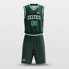 Cikers Sports Basketball Uniforms Dark Green / S Spider - Custom Sublimated Basketball Uniform Set Dark Green