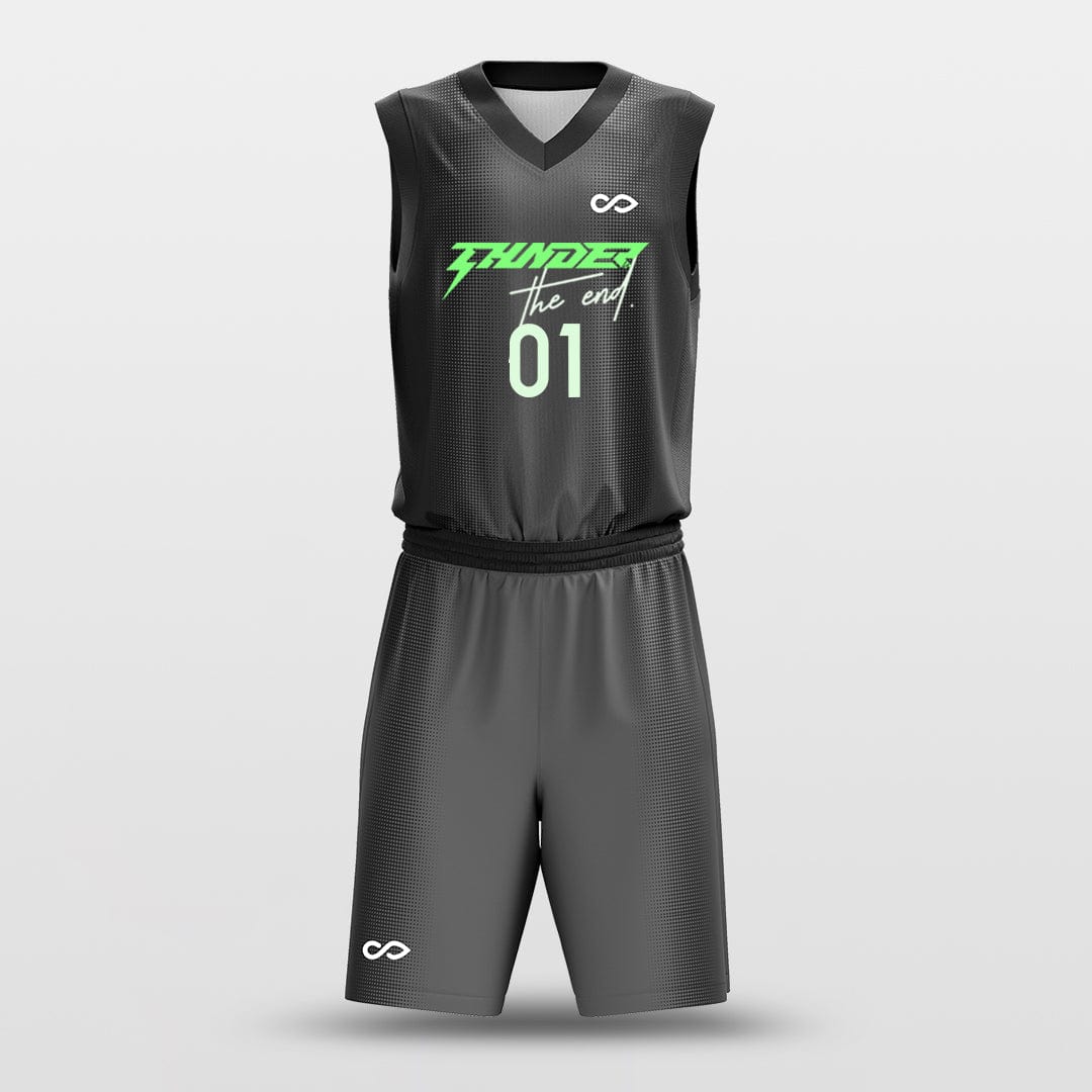 Cikers Sports Basketball Uniforms Dark Grey / S Green Tongue - Custom Sublimated Basketball Uniform Set