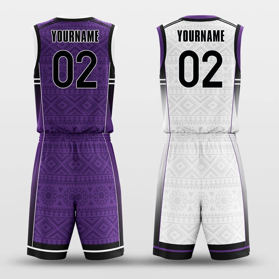 Cikers Sports Basketball Uniforms Geometric Patterns - Customized Reversible Basketball Jersey Set Design