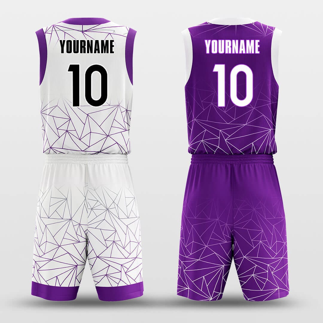 Cikers Sports Basketball Uniforms Geometry Stacking - Custom Reversible Basketball Jersey Set Sublimated BK260111S