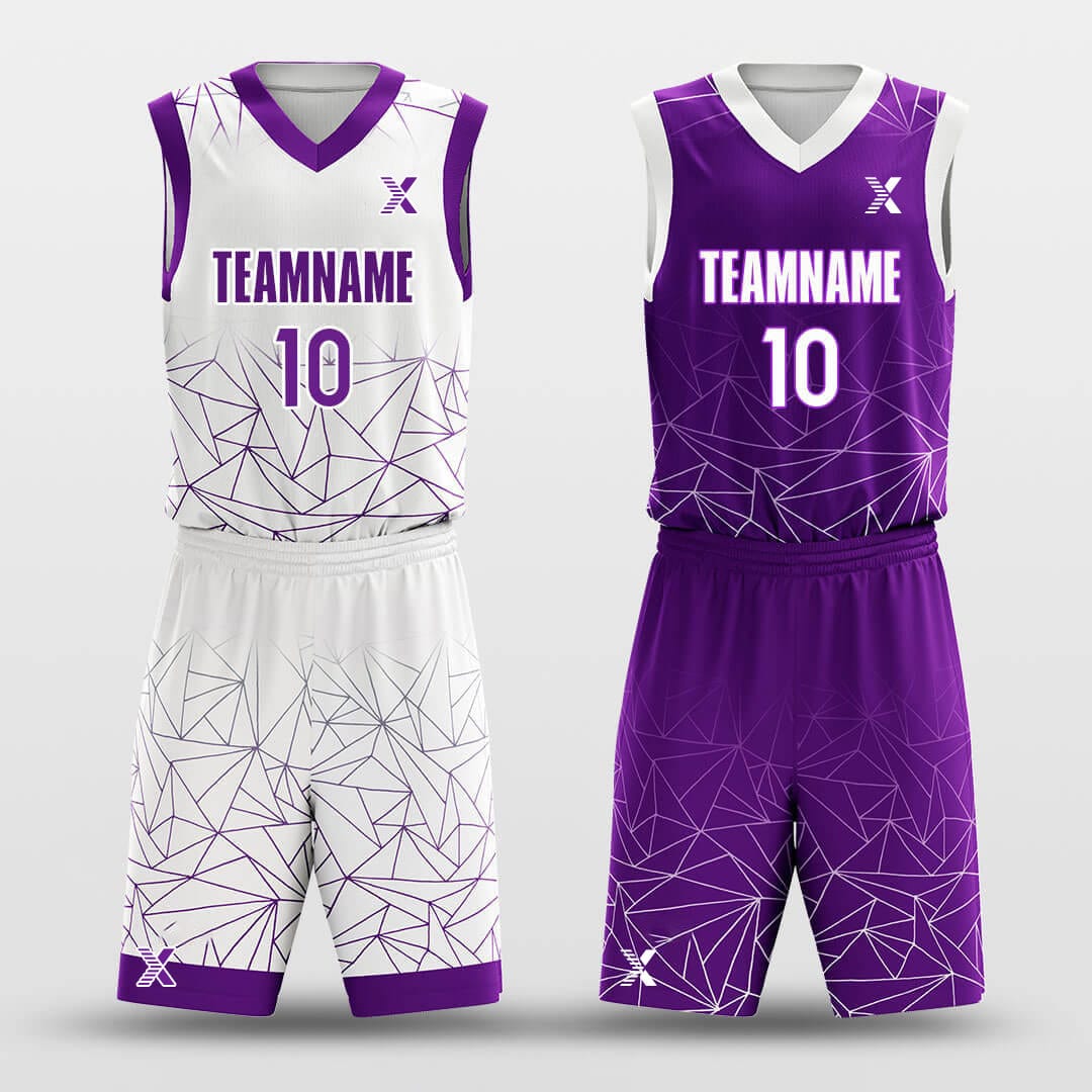 Cikers Sports Basketball Uniforms Geometry Stacking - Custom Reversible Basketball Jersey Set Sublimated BK260111S