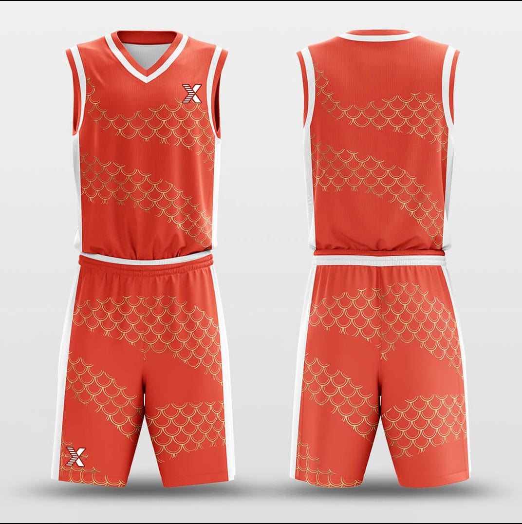 Cikers Sports Basketball Uniforms Golden Scales - Customized Basketball Jersey Set Design BK160133S