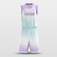 Cikers Sports Basketball Uniforms Gradate Purple Green - Customized Basketball Jersey Design
