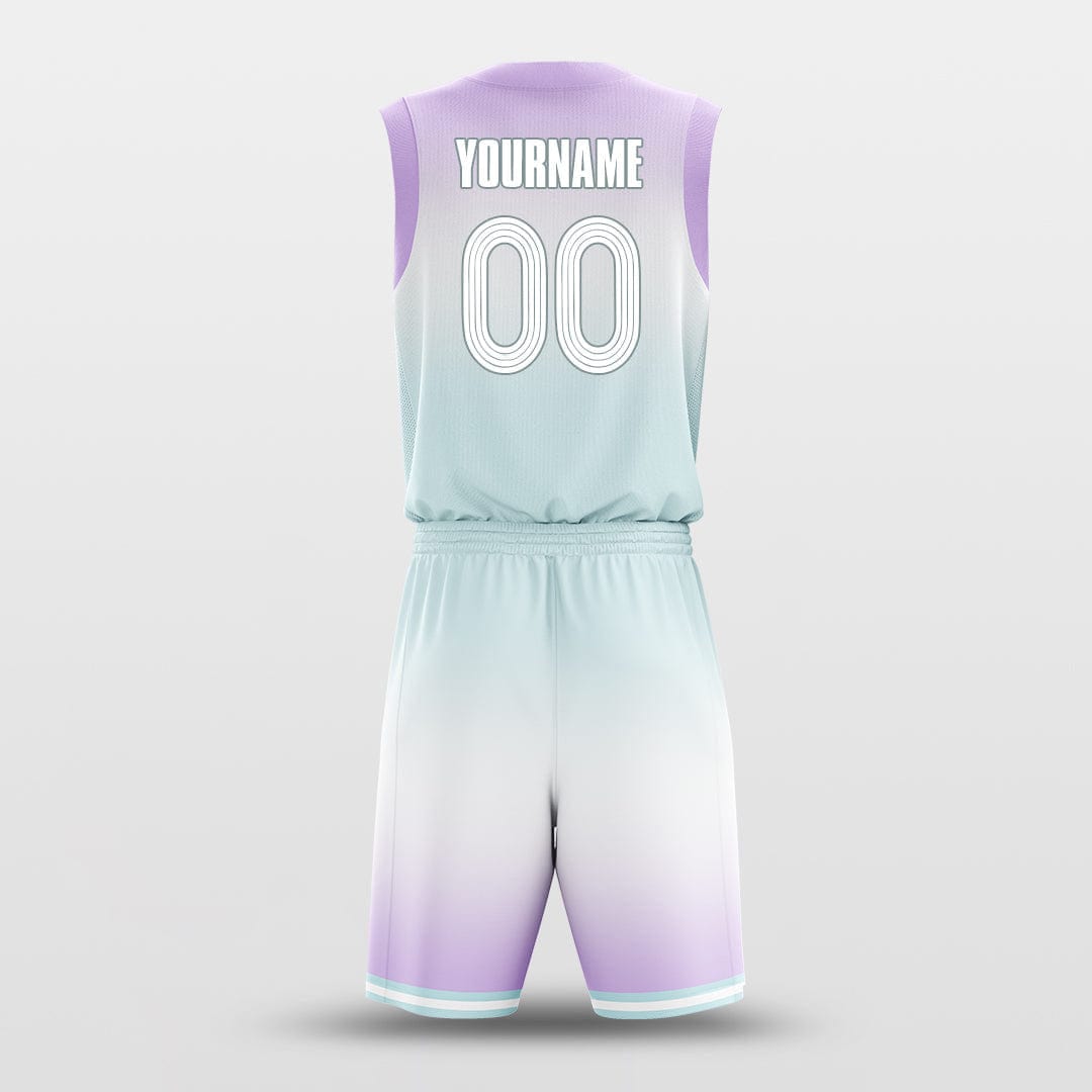 Cikers Sports Basketball Uniforms Gradate Purple Green - Customized Basketball Jersey Design