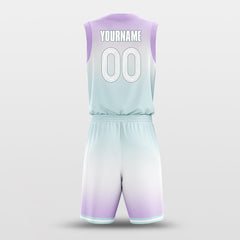 Cikers Sports Basketball Uniforms Gradate Purple Green - Customized Basketball Jersey Design