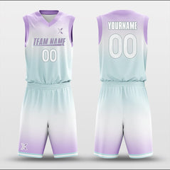 Cikers Sports Basketball Uniforms Gradate Purple Green - Customized Basketball Jersey Design