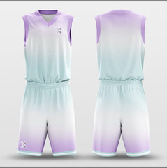 Cikers Sports Basketball Uniforms Gradate Purple Green - Customized Basketball Jersey Design