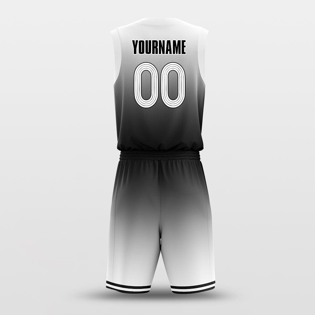 Gradient Black White Customized Basketball Jersey Design XTeamwear