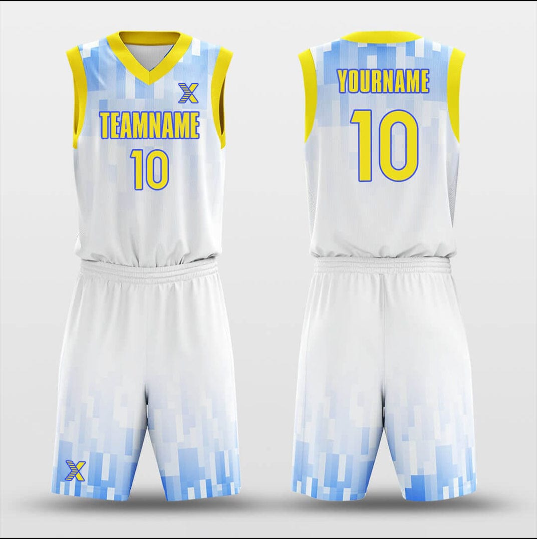 Cikers Sports Basketball Uniforms Gradient blocks - Customized Basketball Jersey Set Sublimated