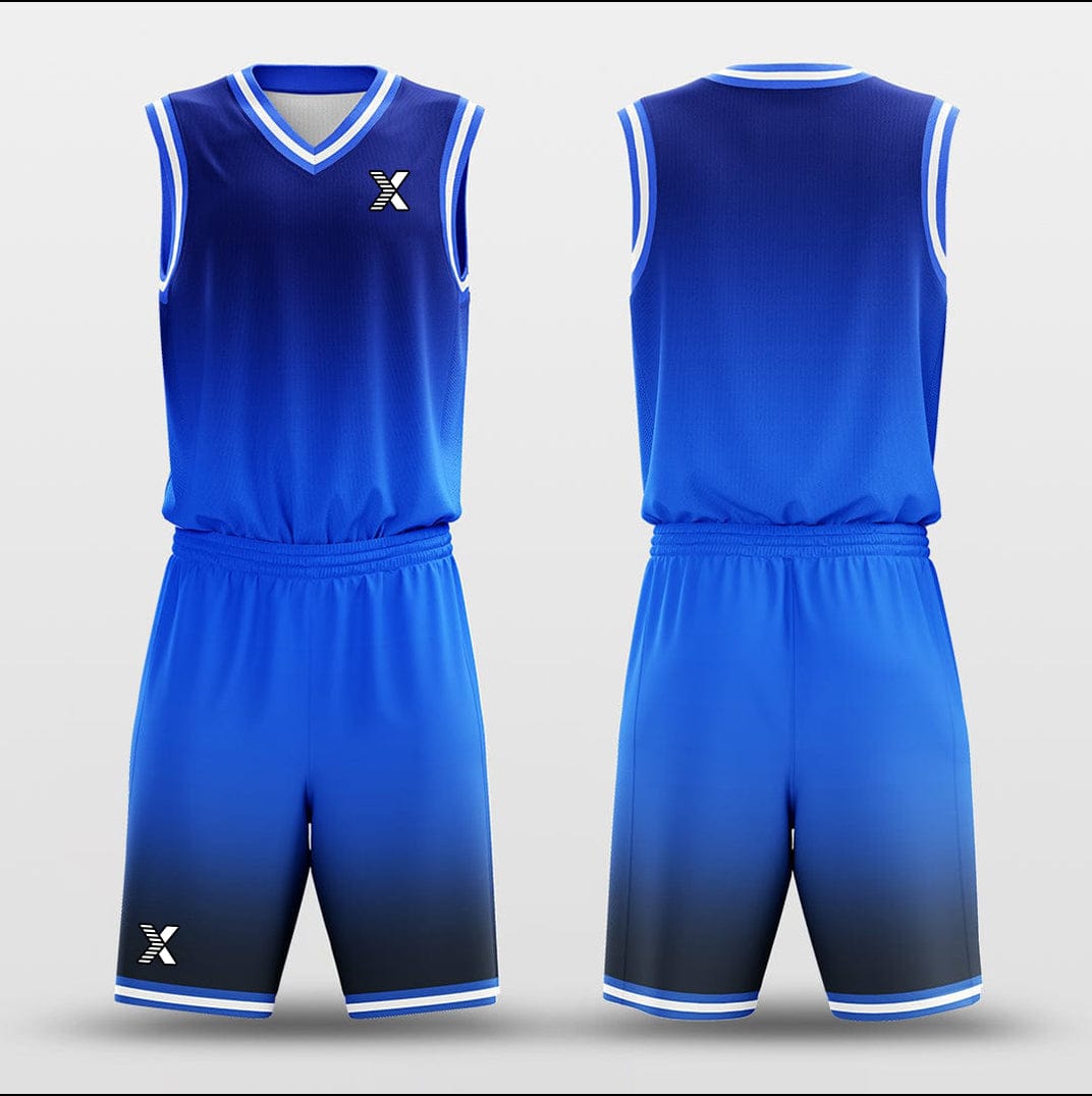 Cikers Sports Basketball Uniforms Gradient Blue - Customized Basketball Jersey Design