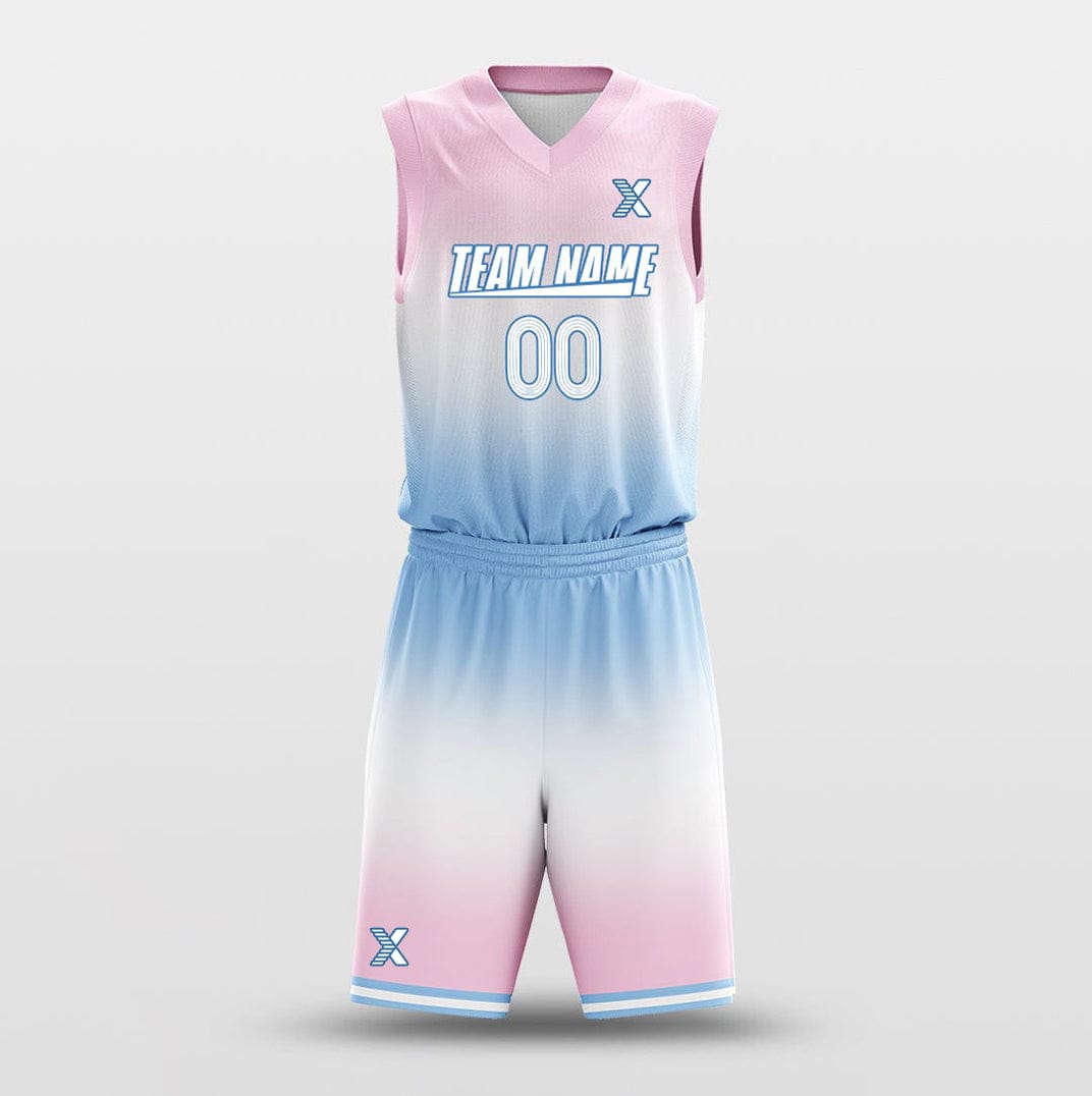Cikers Sports Basketball Uniforms Gradient Blue Powder - Customized Basketball Jersey Design