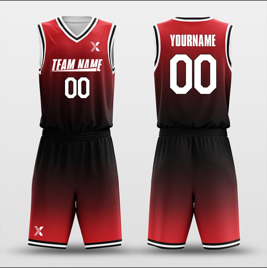 Cikers Sports Basketball Uniforms Gradual Flame - Customized Basketball Jersey Design