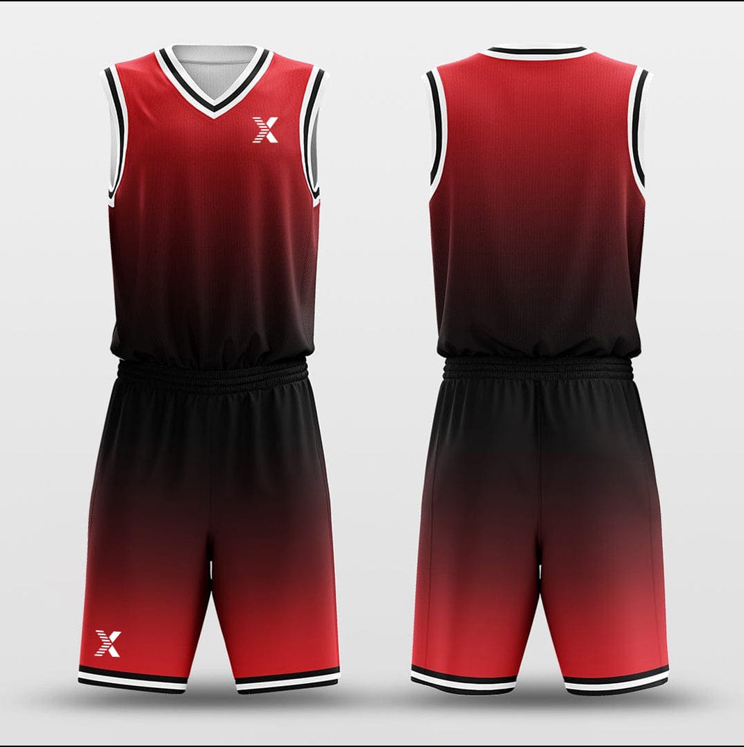 Cikers Sports Basketball Uniforms Gradual Flame - Customized Basketball Jersey Design
