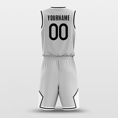 Cikers Sports Basketball Uniforms Gray White - Custom Basketball Jersey Design for Team