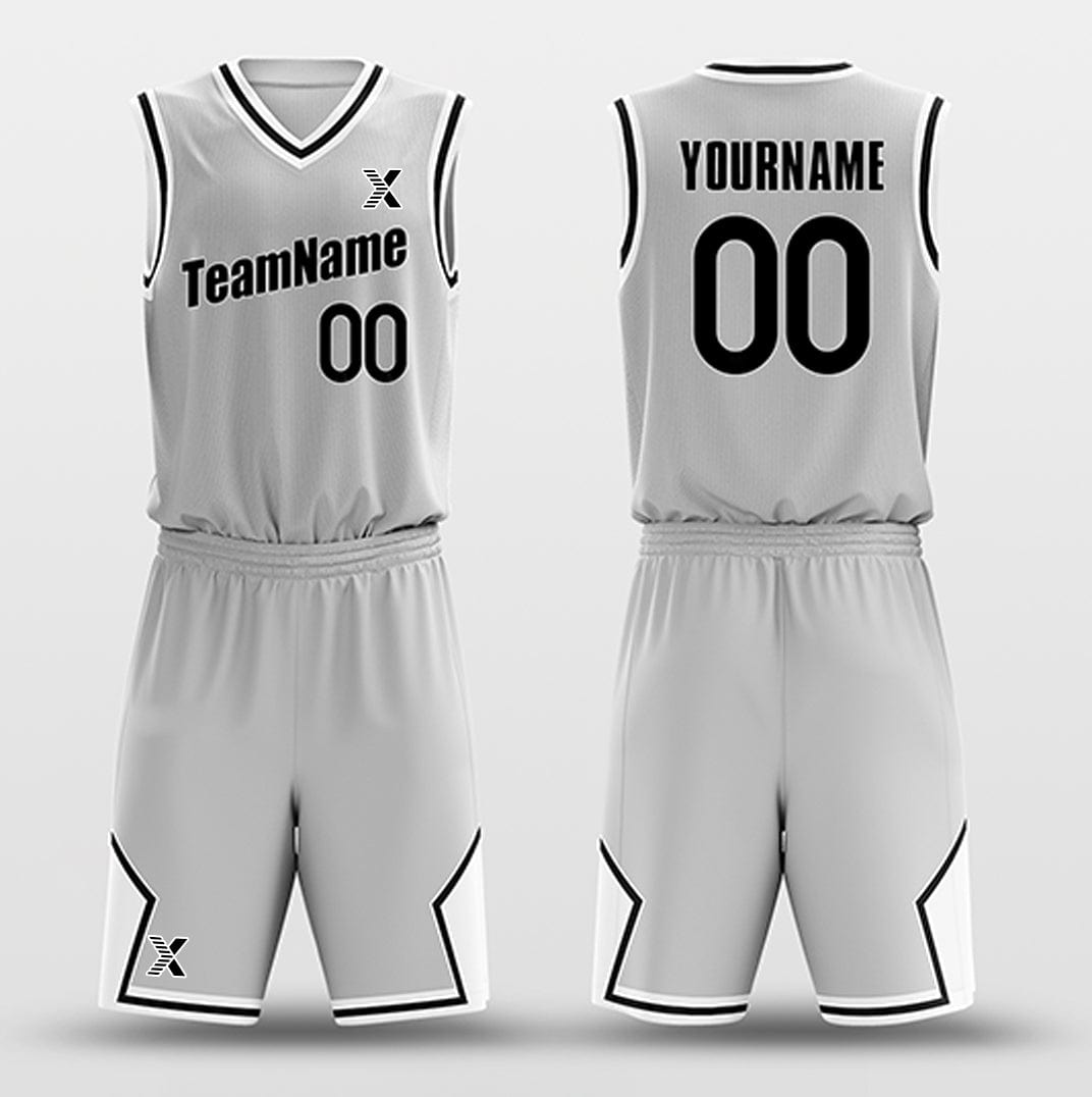 Basketball Team Create Basketball Uniforms Gray White Custom
