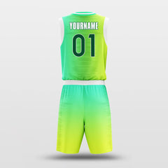 Cikers Sports Basketball Uniforms Green Light - Customized Basketball Jersey Set Sublimated