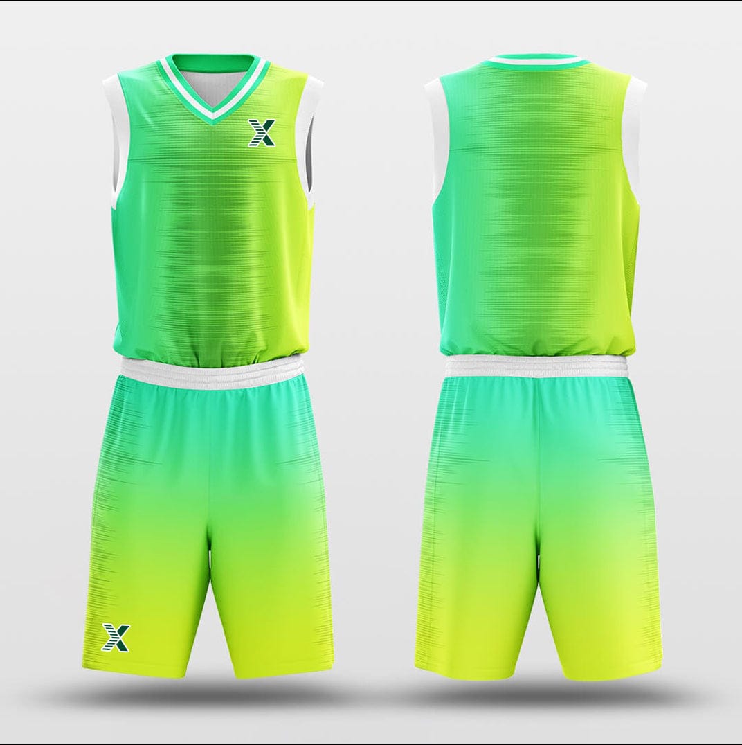 Cikers Sports Basketball Uniforms Green Light - Customized Basketball Jersey Set Sublimated