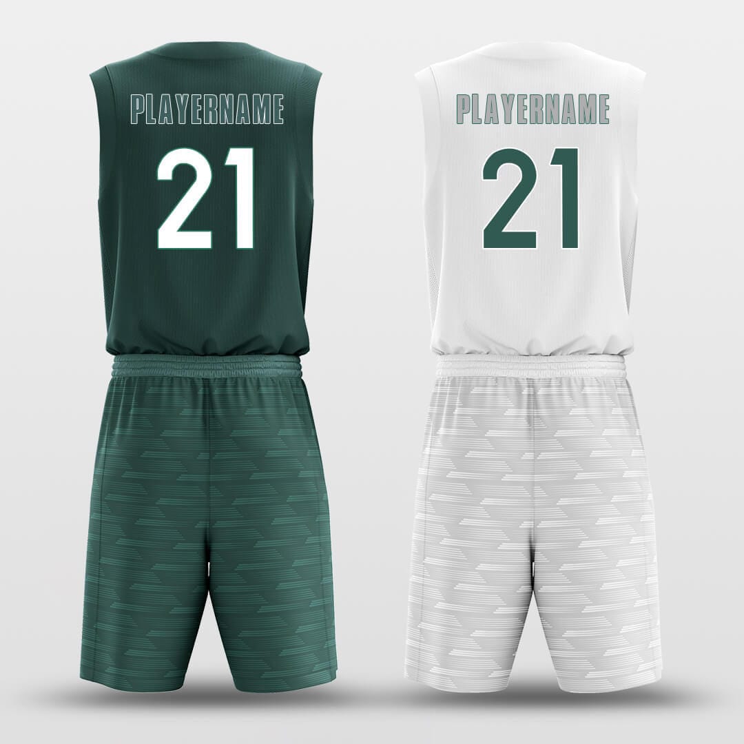 Cikers Sports Basketball Uniforms Green Space - Custom Reversible Sublimated Basketball Jersey Set