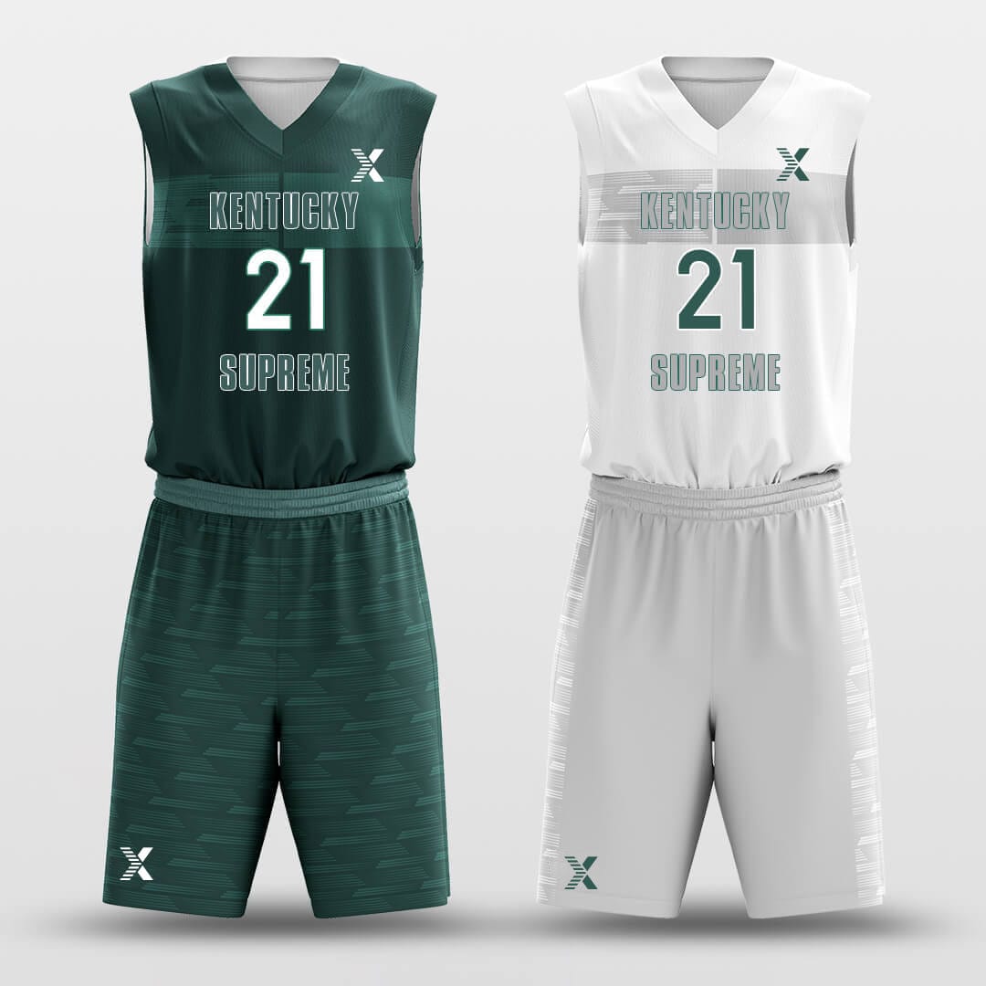 Cikers Sports Basketball Uniforms Green Space - Custom Reversible Sublimated Basketball Jersey Set