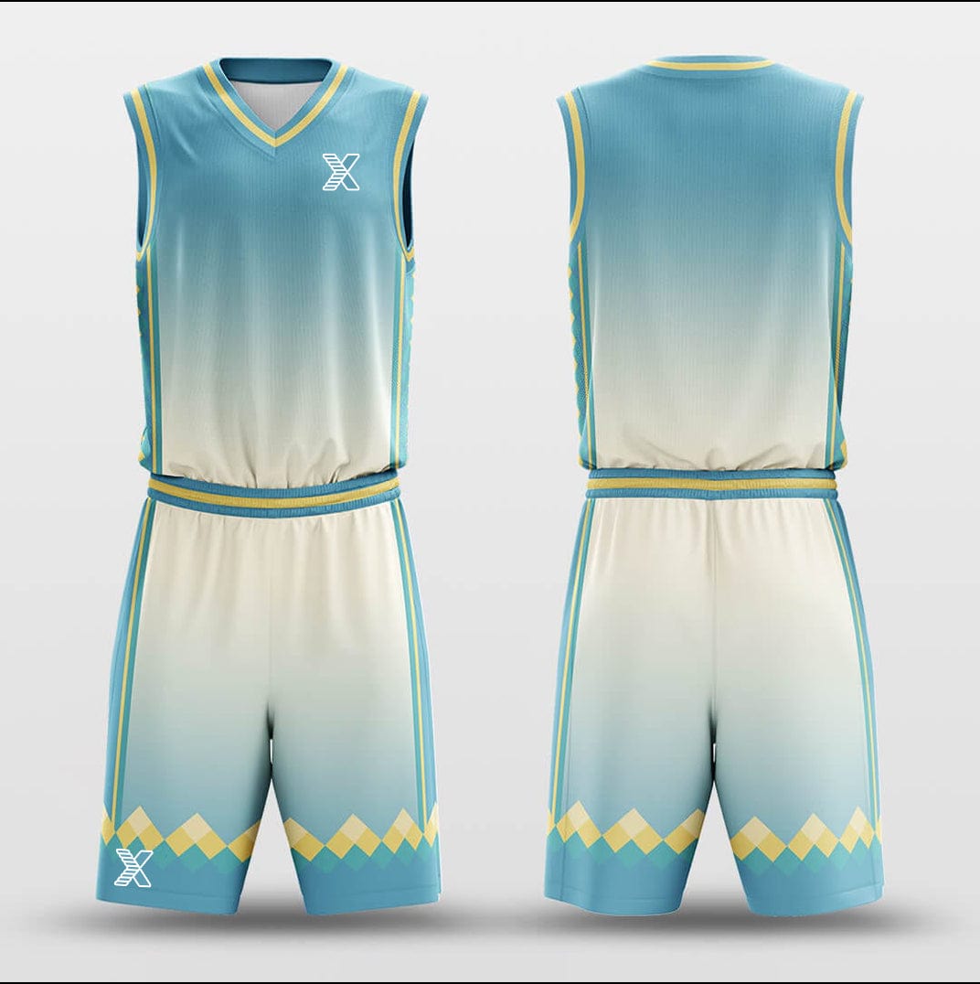 Cikers Sports Basketball Uniforms Green Square - Customized Basketball Jersey Set Sublimated BK160125S