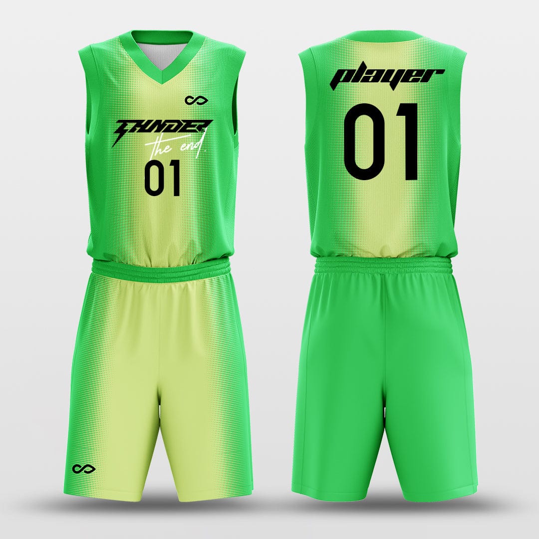 Cikers Sports Basketball Uniforms Green Tongue - Custom Sublimated Basketball Uniform Set