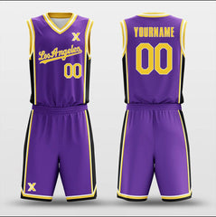 Cikers Sports Basketball Uniforms Lakers - Customized Basketball Jersey Set Design