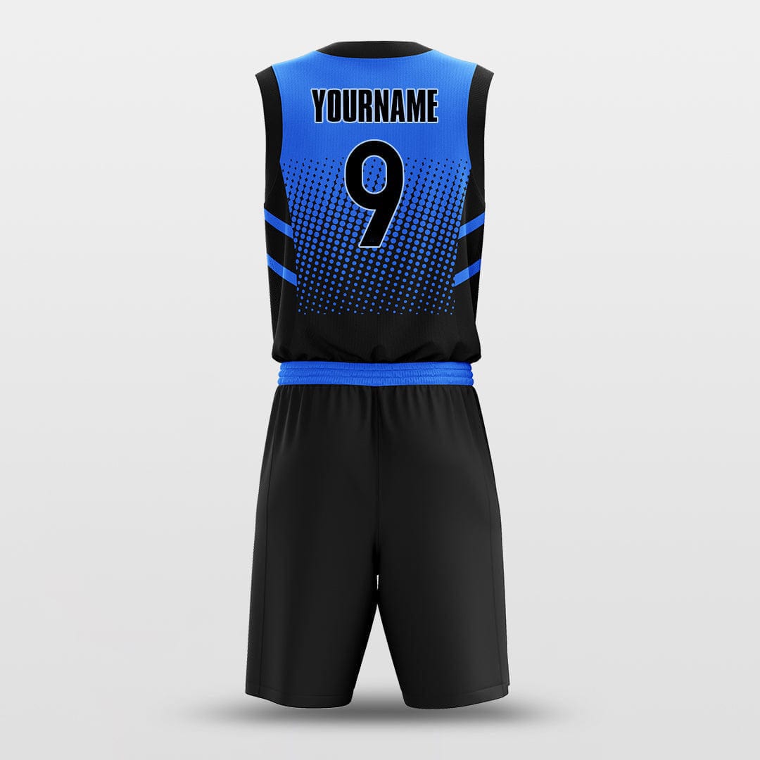 Cikers Sports Basketball Uniforms Lattice Blue - Customized Basketball Jersey Design Gradient