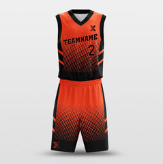 Cikers Sports Basketball Uniforms Lattice Red - Customized Basketball Jersey Design Gradient