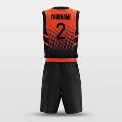 Cikers Sports Basketball Uniforms Lattice Red - Customized Basketball Jersey Design Gradient
