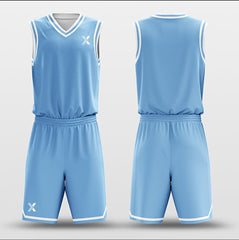 Cikers Sports Basketball Uniforms Light Blue White - Custom Basketball Jersey Design for Team