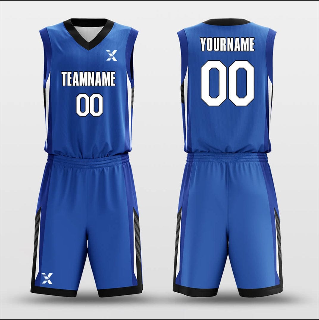 Cikers Sports Basketball Uniforms Ocean Blue - Customized Basketball Jersey Set Design BK160616S