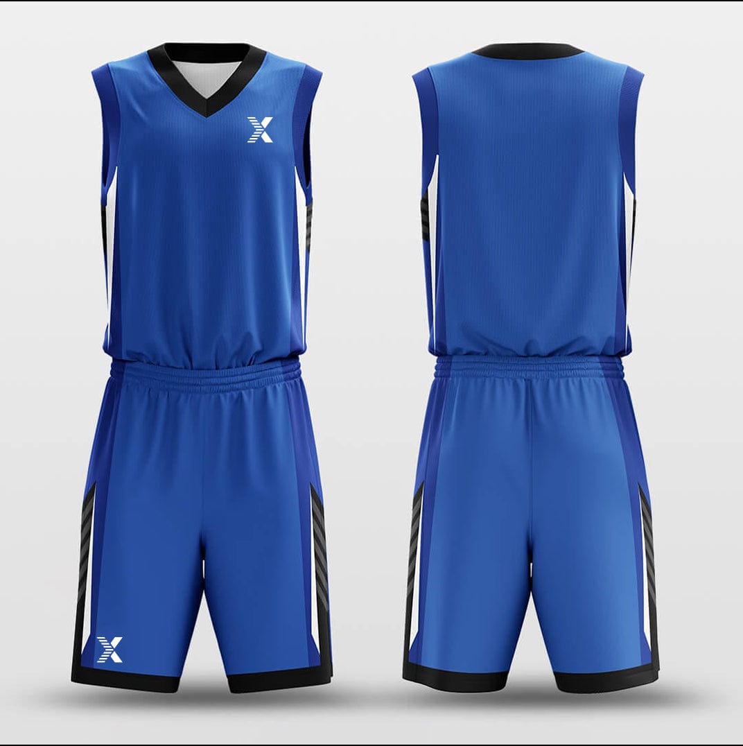 Cikers Sports Basketball Uniforms Ocean Blue - Customized Basketball Jersey Set Design BK160616S