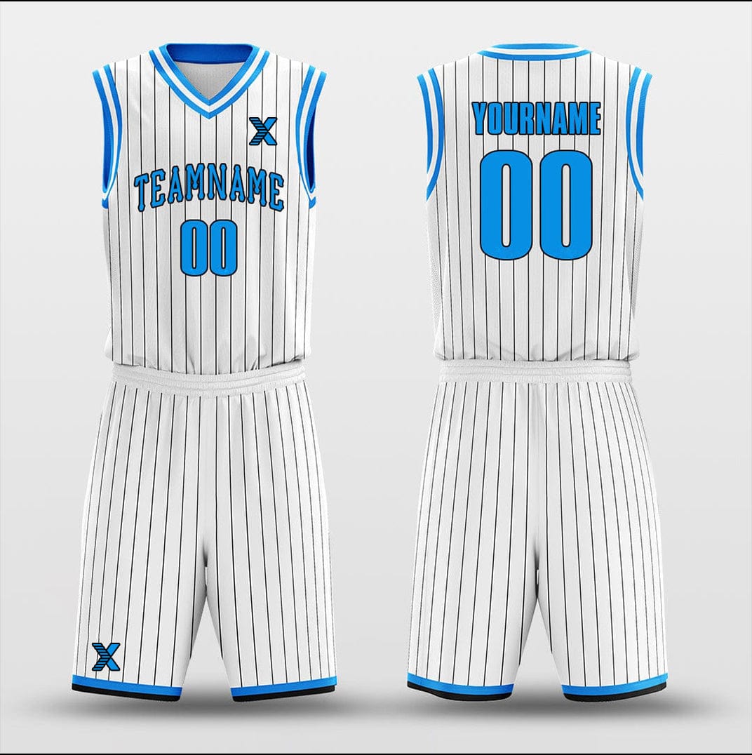 Cikers Sports Basketball Uniforms Ocean White - Customized Basketball Jersey Design for Team