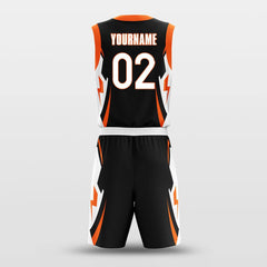 Cikers Sports Basketball Uniforms Orange Lightning - Customized Basketball Jersey Set Sublimated