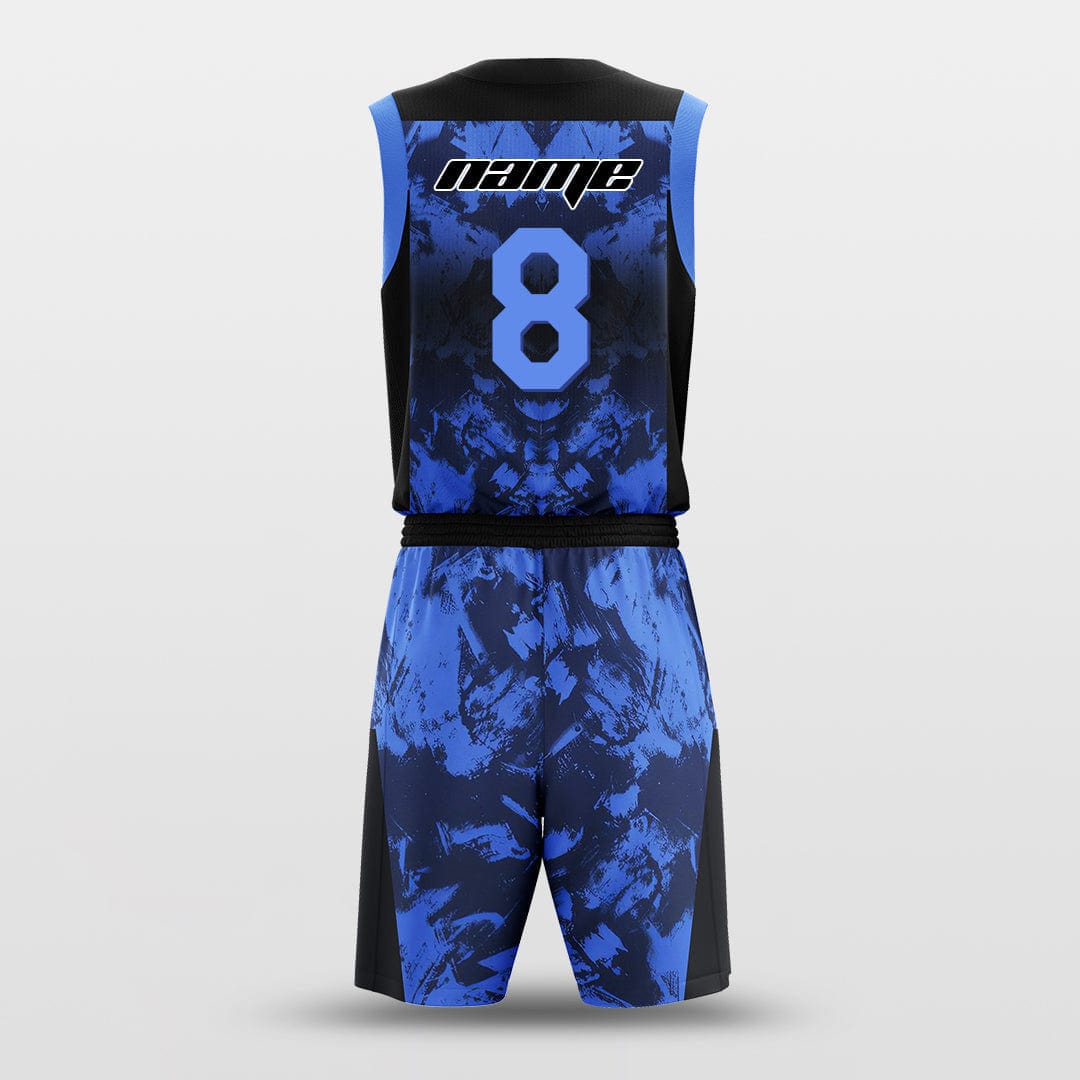 Cikers Sports Basketball Uniforms Paint - Customized Basketball Jersey Blue Design Camouflage