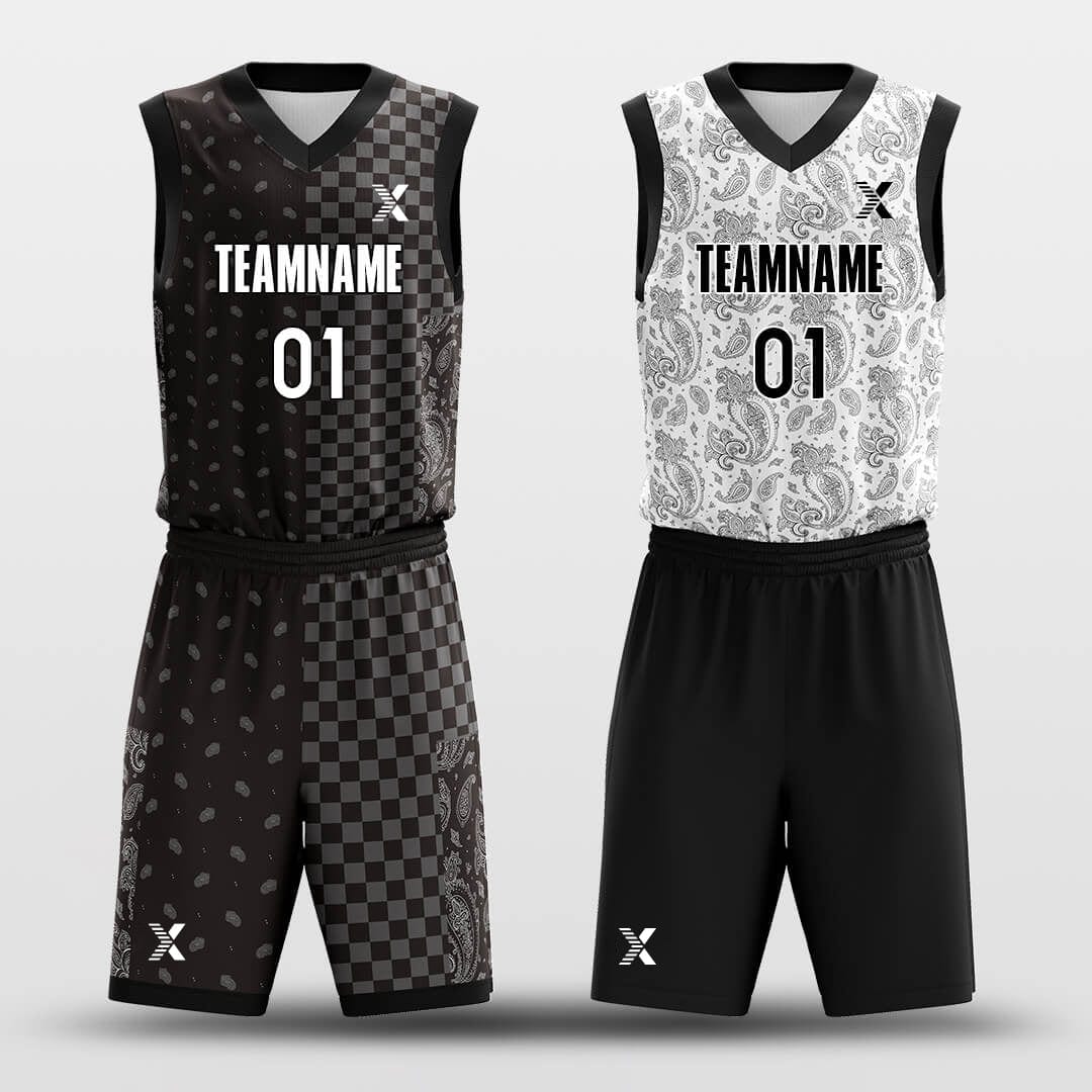 Cikers Sports Basketball Uniforms Paisley - Custom Reversible Basketball Jersey Set Sublimated
