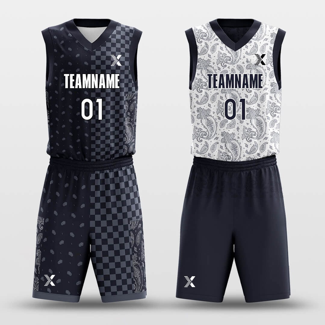 Cikers Sports Basketball Uniforms Paisley - Custom Reversible Basketball Jersey Set Sublimated