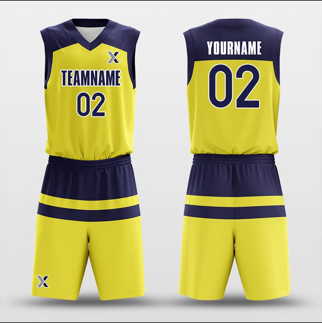 Cikers Sports Basketball Uniforms Parallel Yellow - Customized Basketball Jersey Set Design