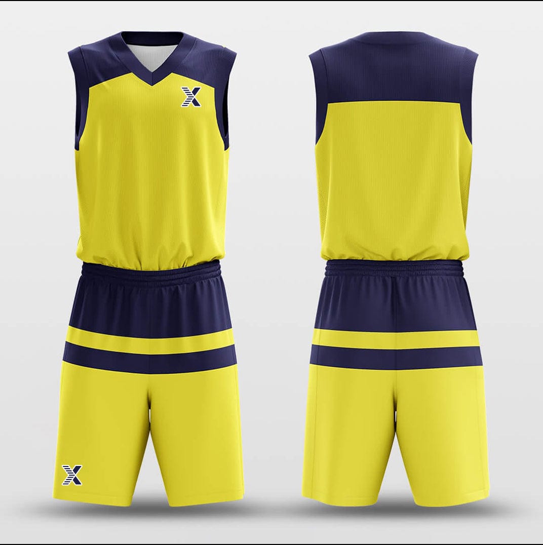 Cikers Sports Basketball Uniforms Parallel Yellow - Customized Basketball Jersey Set Design
