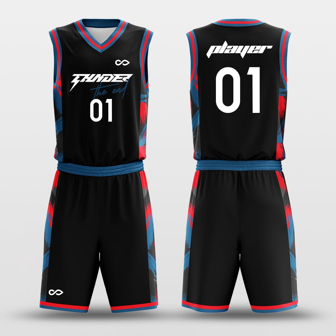 Cikers Sports Basketball Uniforms Pen Ink - Custom Sublimated Basketball Uniform Set