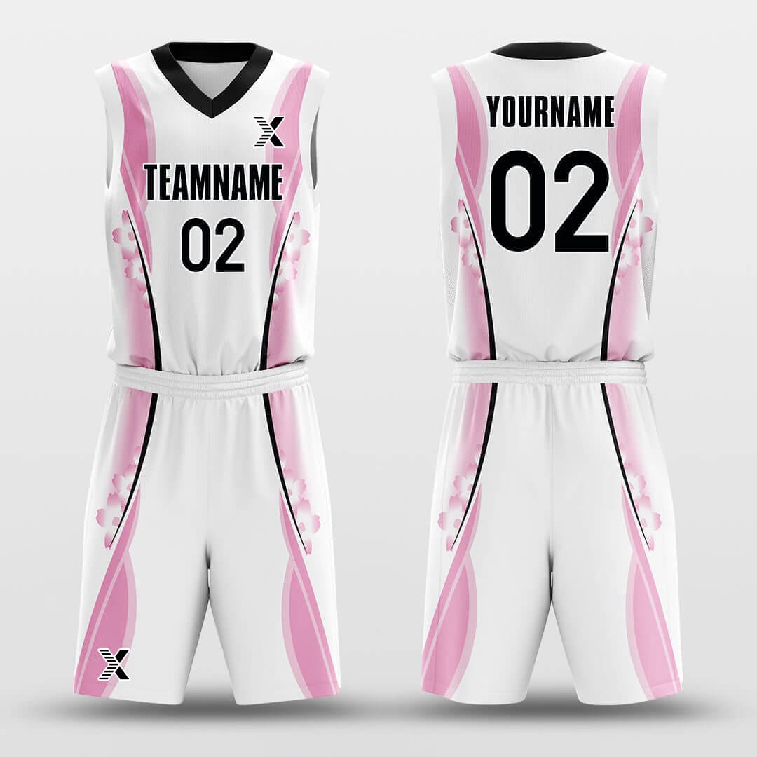 Cikers Sports Basketball Uniforms Pink / 2XS Cherry Blossom - Customized Basketball Jersey Set Sublimated