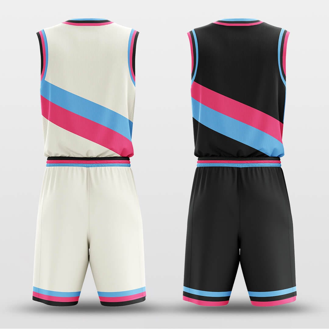 Cikers Sports Basketball Uniforms Pink and Black - Customized Reversible Basketball Jersey Set Design