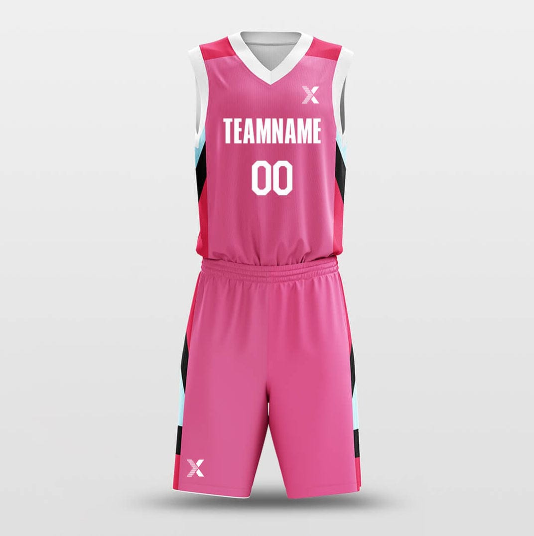 Cikers Sports Basketball Uniforms Pink Puzzle Pieces - Customized Basketball Jersey Set Design BK160617S